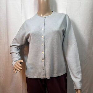 Valerie Stevens Light Blue Cashmere Cardigan SZ L